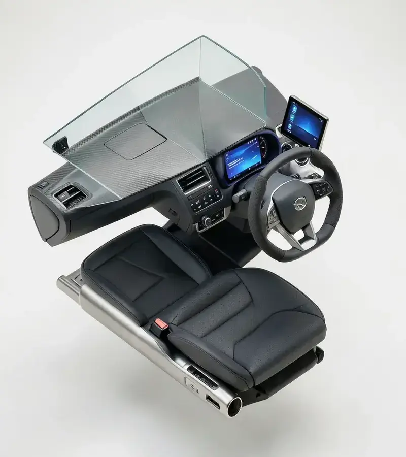 6層に分解された自動車インテリアのプレミアム施工モデル